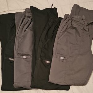 Cherokee Workwear Cargo Scrub Pantsin Black and Gray